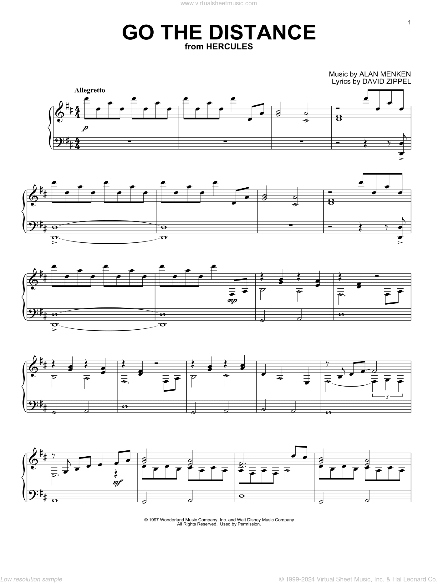 Go The Distance (from Hercules) [Classical version]