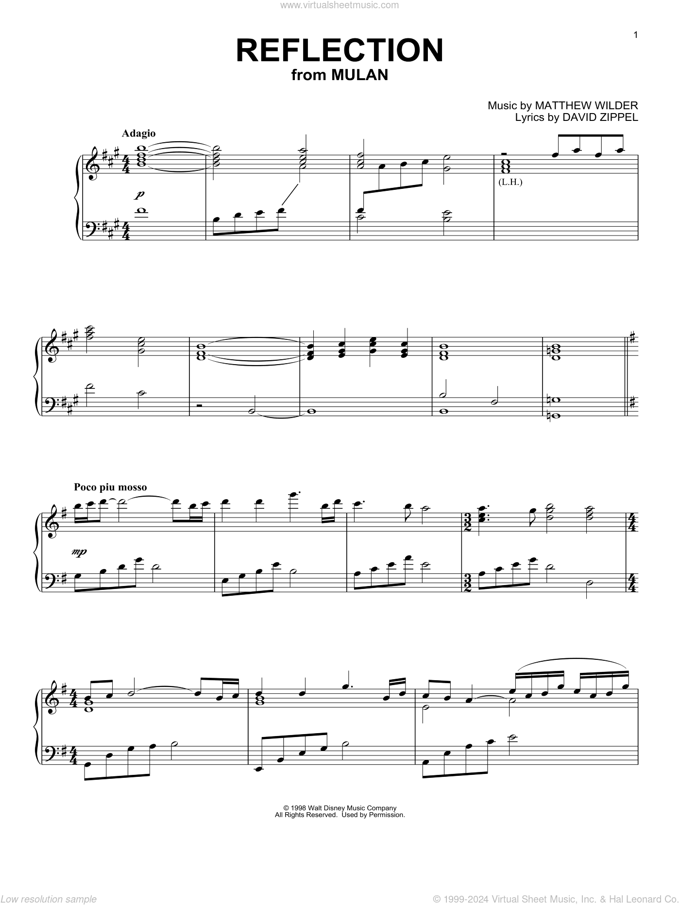 Reflection (from Mulan) [Classical version]