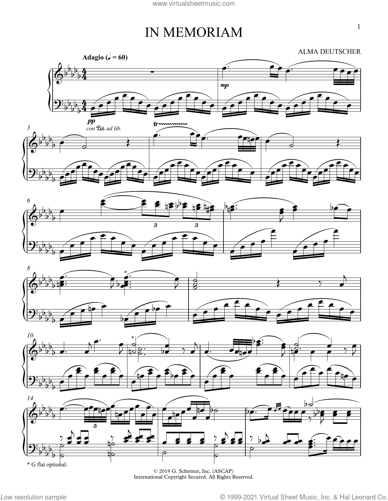 In Memoriam (Adagio from Piano Concerto)