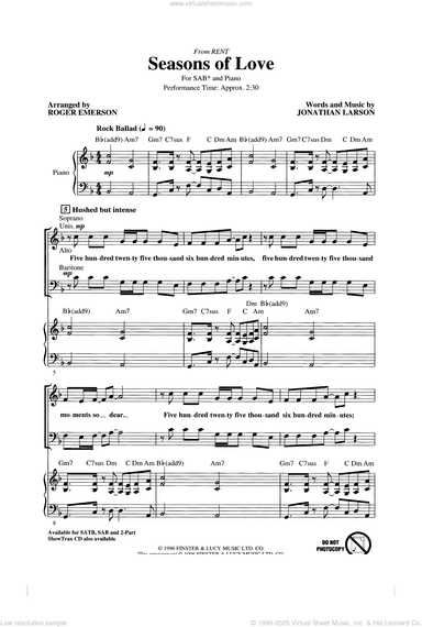 Seasons Of Love (from Rent) (arr. Roger Emerson)