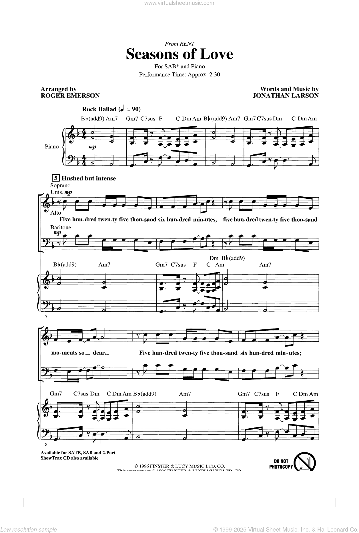 Seasons Of Love (from Rent) (arr. Roger Emerson)
