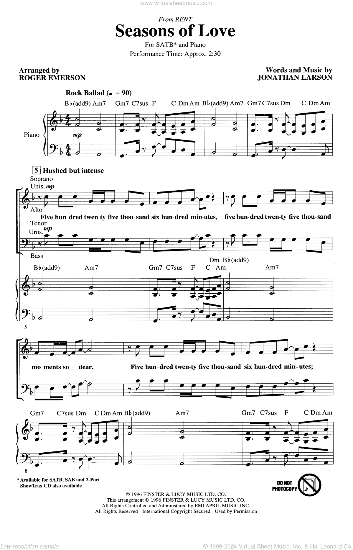 Seasons Of Love (from Rent) (arr. Roger Emerson)