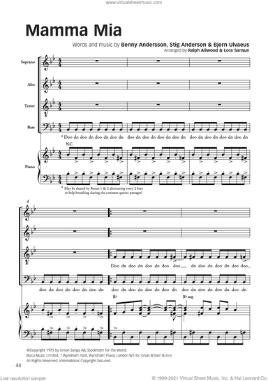 Mamma Mia (arr. Ralph Allwood and Lora Sansun)
