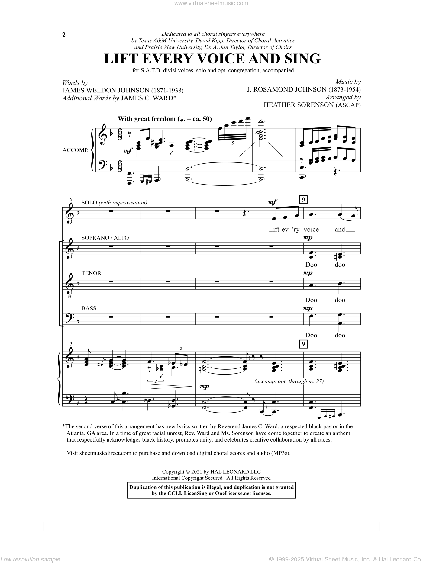 Lift Every Voice And Sing (arr. Heather Sorenson)