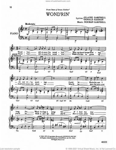 Wond'rin' (from Anne Of Green Gables)