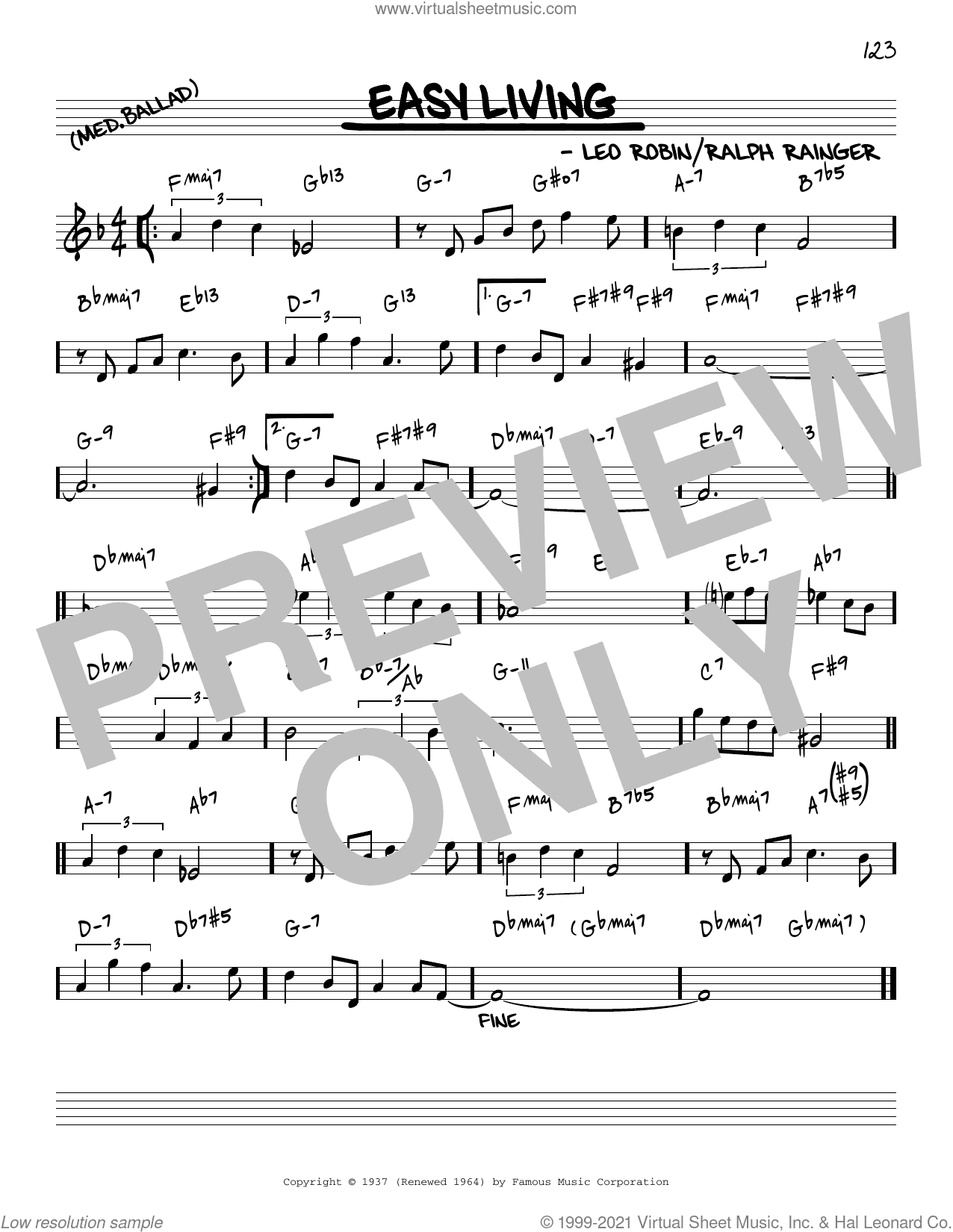 Easy Living [Reharmonized version] (arr. Jack Grassel)