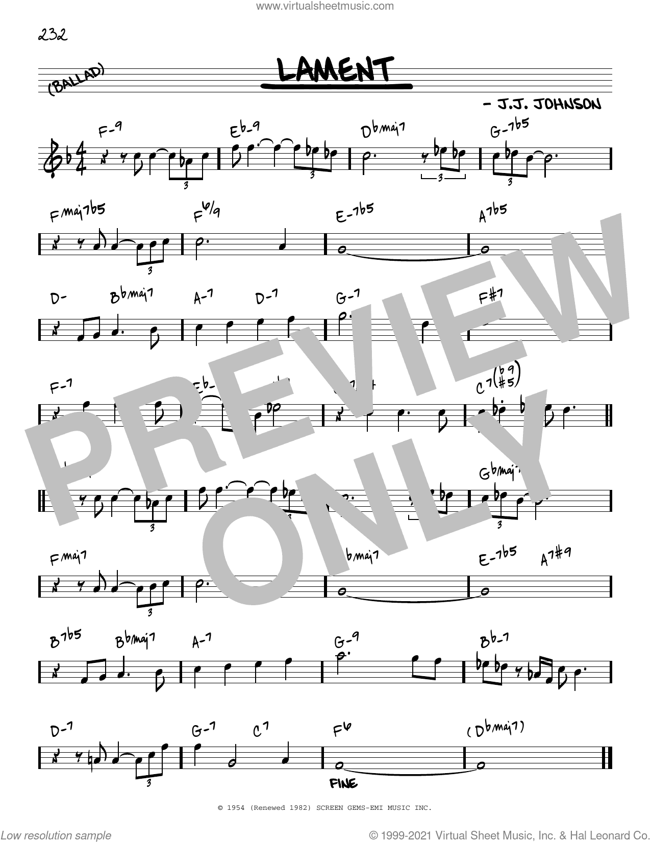 Lament [Reharmonized version] (arr. Jack Grassel)