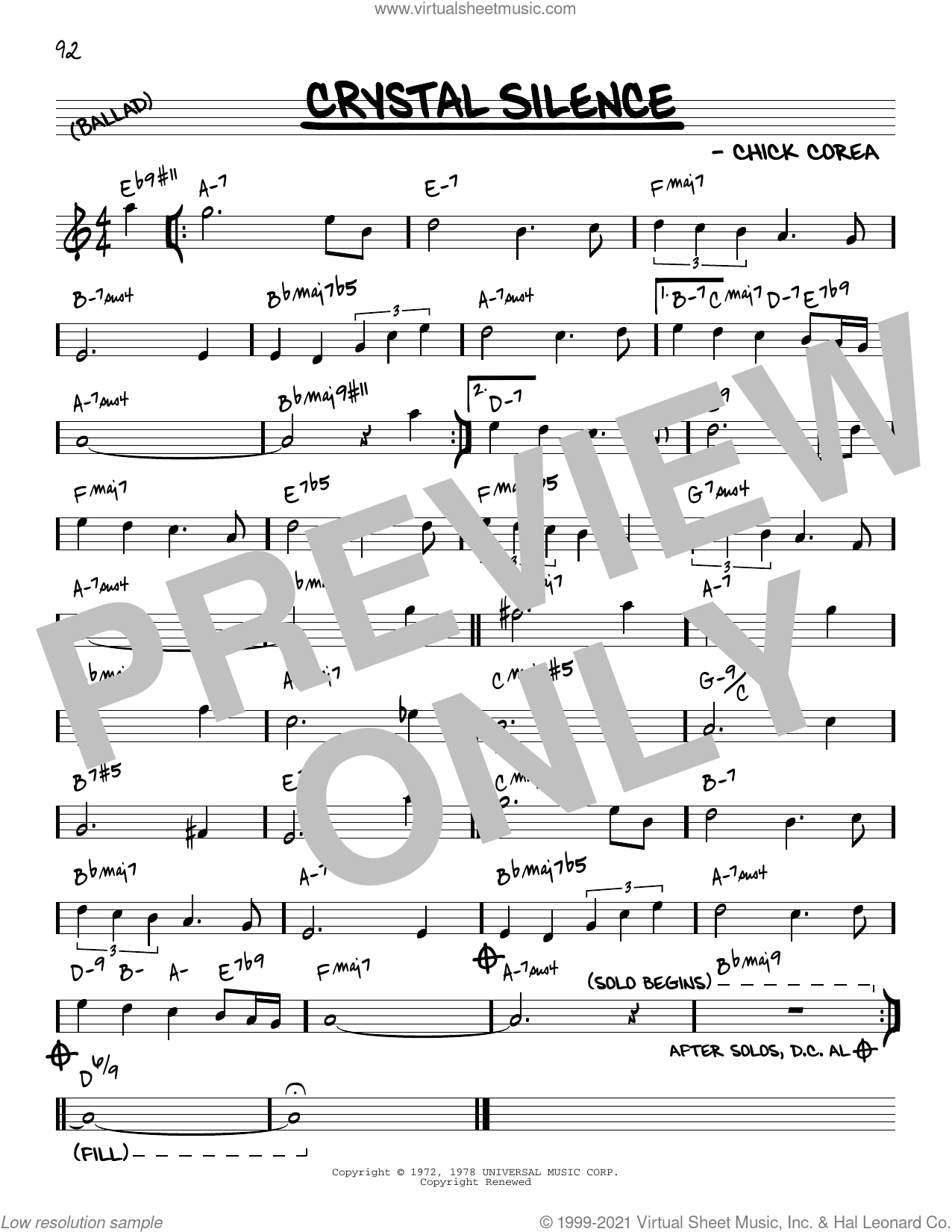 Crystal Silence [Reharmonized version] (arr. Jack Grassel)