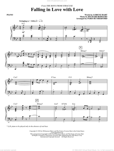 Falling in Love with Love (from The Boys From Syracuse) (arr. Paris Rutherford)