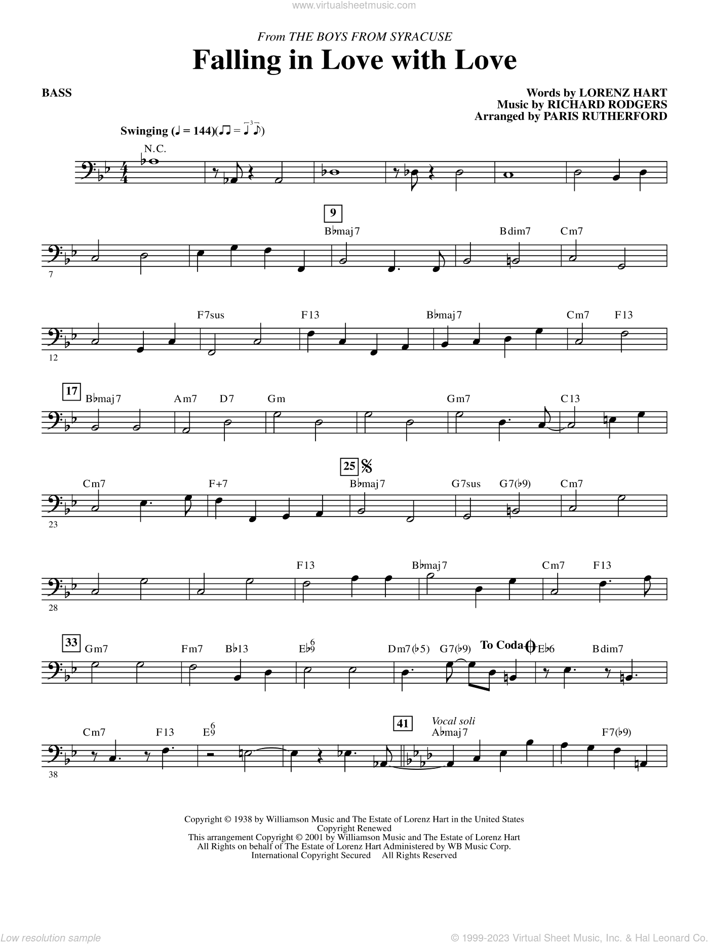 Falling in Love with Love (from The Boys From Syracuse) (arr. Paris Rutherford)