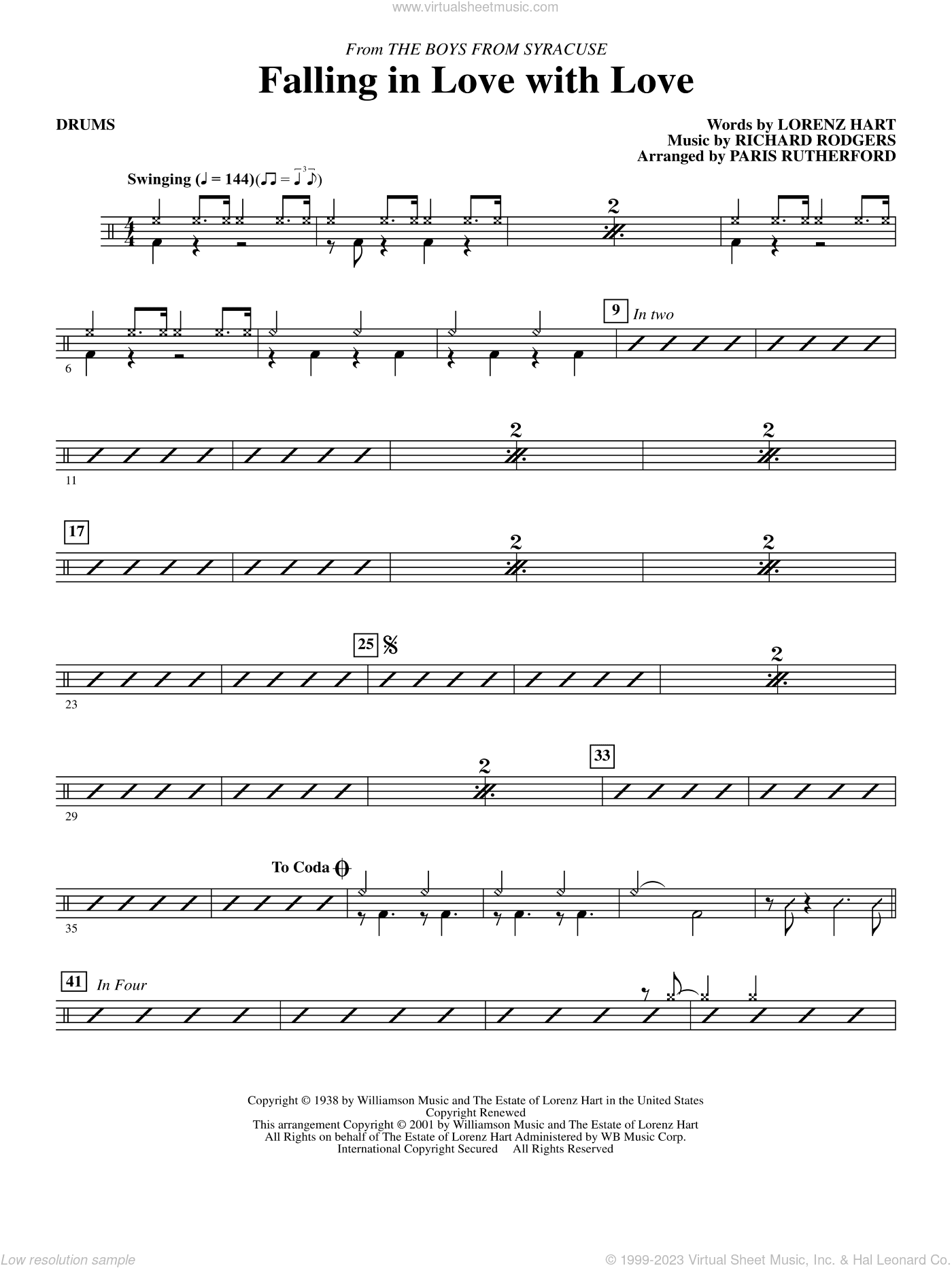 Falling in Love with Love (from The Boys From Syracuse) (arr. Paris Rutherford)