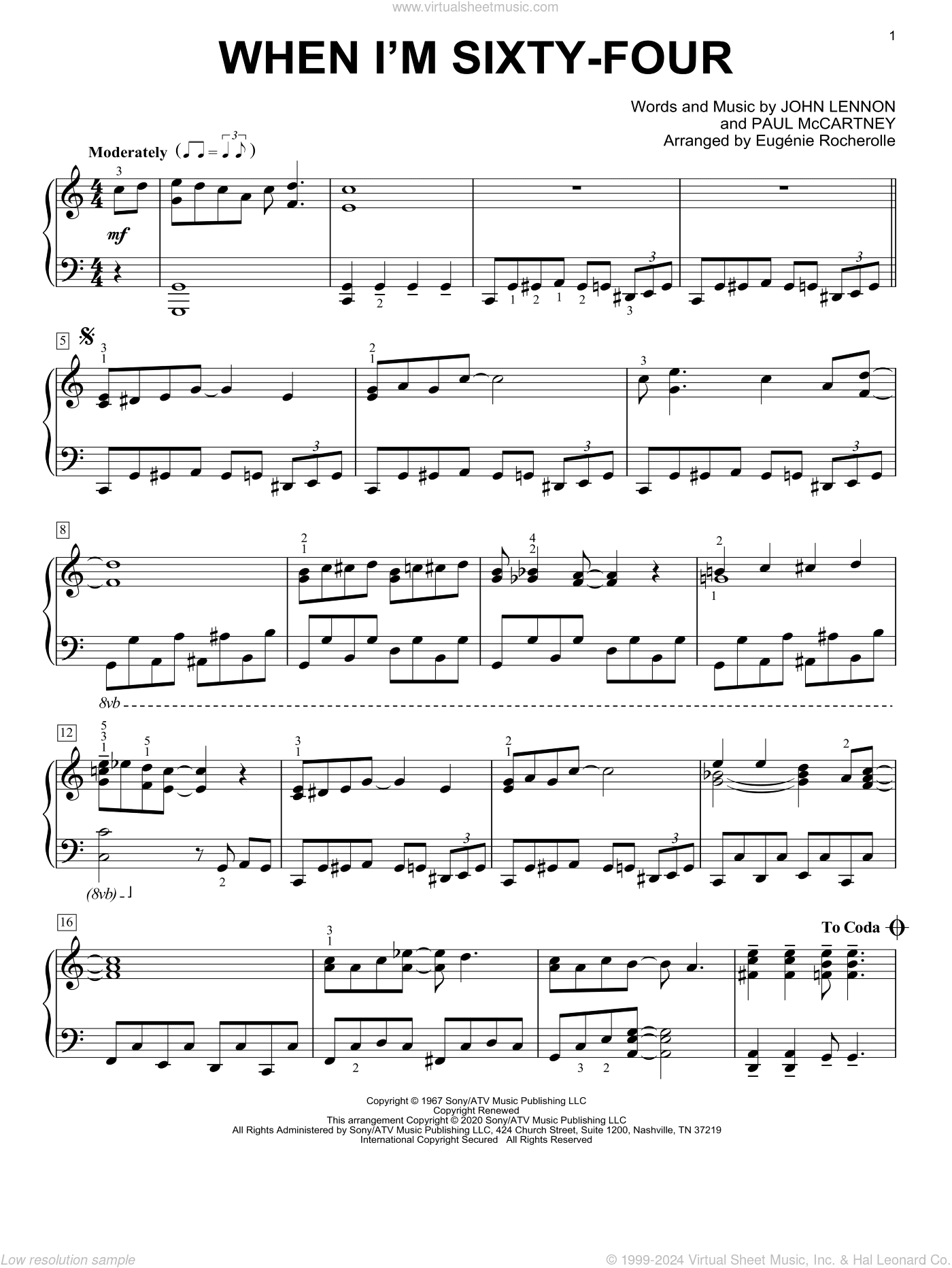 When I'm Sixty-Four [Boogie-woogie version] (arr. Eugenie Rocherolle)