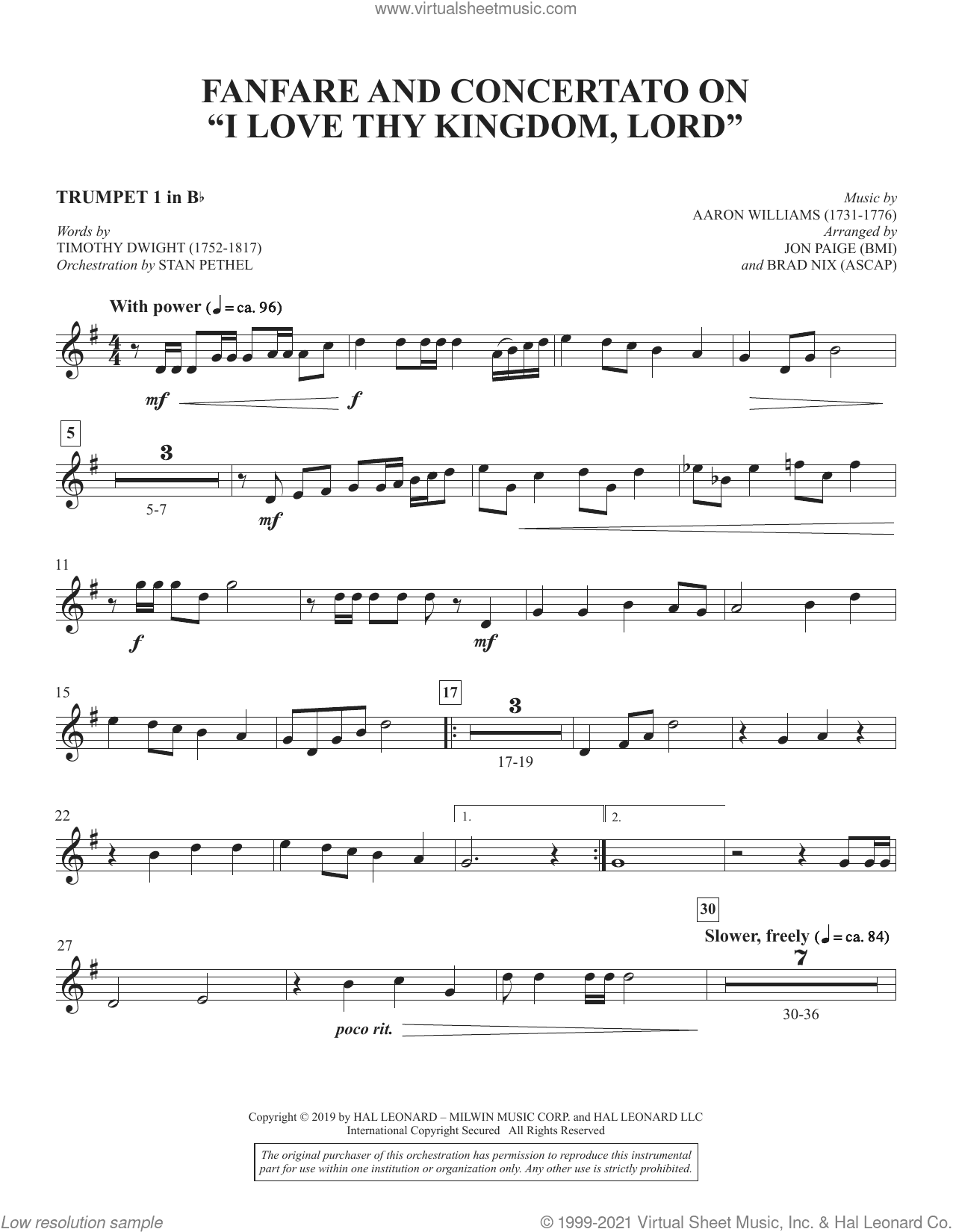 Fanfare and Concertato on "I Love Thy Kingdom, Lord" (arr. Jon Paige and Brad Nix)