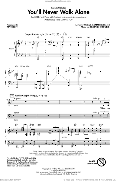 You'll Never Walk Alone (from Carousel) (arr. Mac Huff)