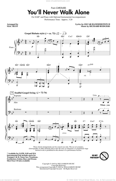 You'll Never Walk Alone (from Carousel) (arr. Mac Huff)