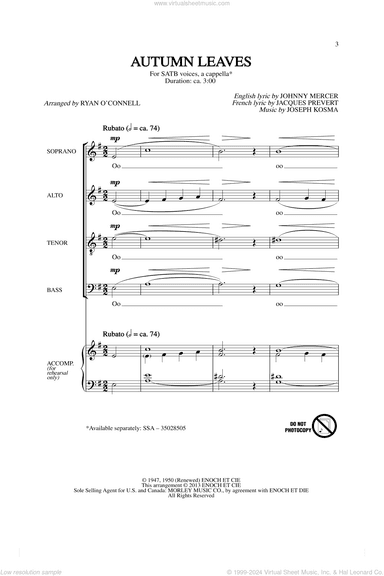 Autumn Leaves (arr. Ryan O'Connell)