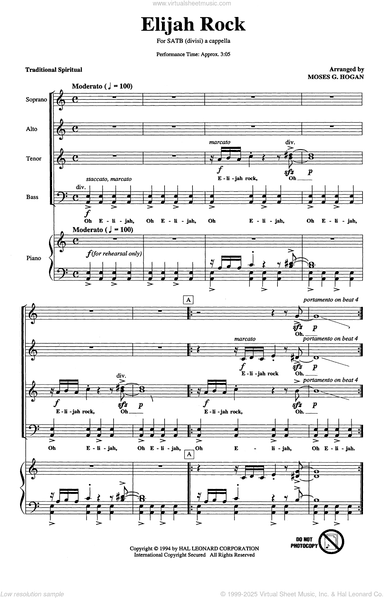 Elijah Rock (arr. Moses Hogan)