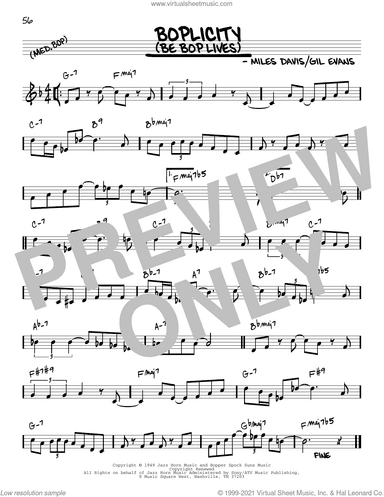 Boplicity (Be Bop Lives) [Reharmonized version] (arr. Jack Grassel)