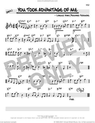 You Took Advantage Of Me [Reharmonized version] (arr. Jack Grassel)