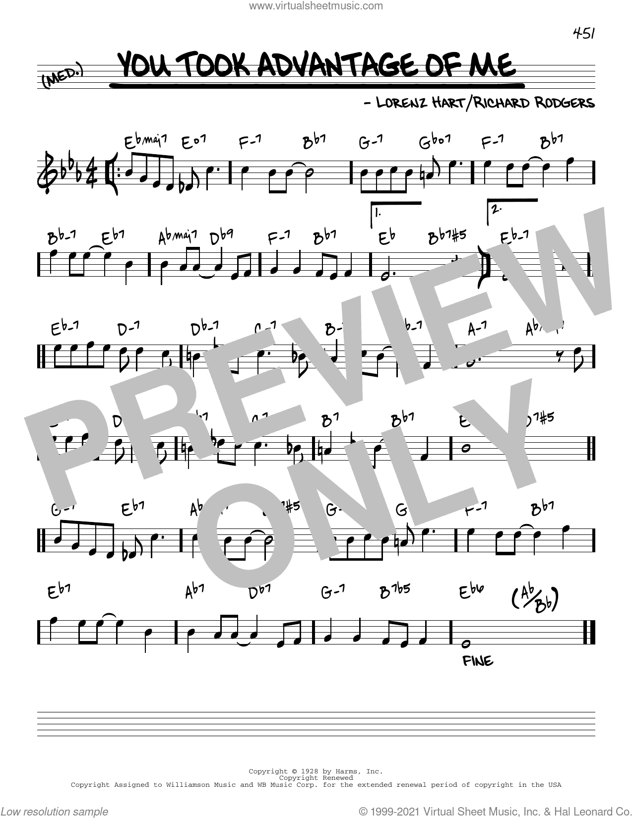 You Took Advantage Of Me [Reharmonized version] (arr. Jack Grassel)