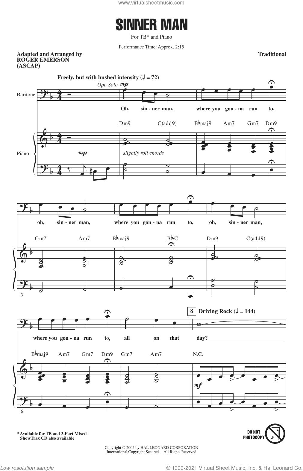 Sinner Man (arr. Roger Emerson)