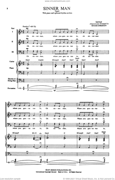 Sinner Man (arr. Roger Emerson)