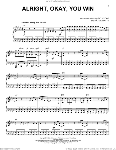 Alright, Okay, You Win [Jazz version] (arr. Brent Edstrom)
