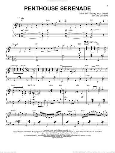 Penthouse Serenade [Jazz version] (arr. Brent Edstrom)