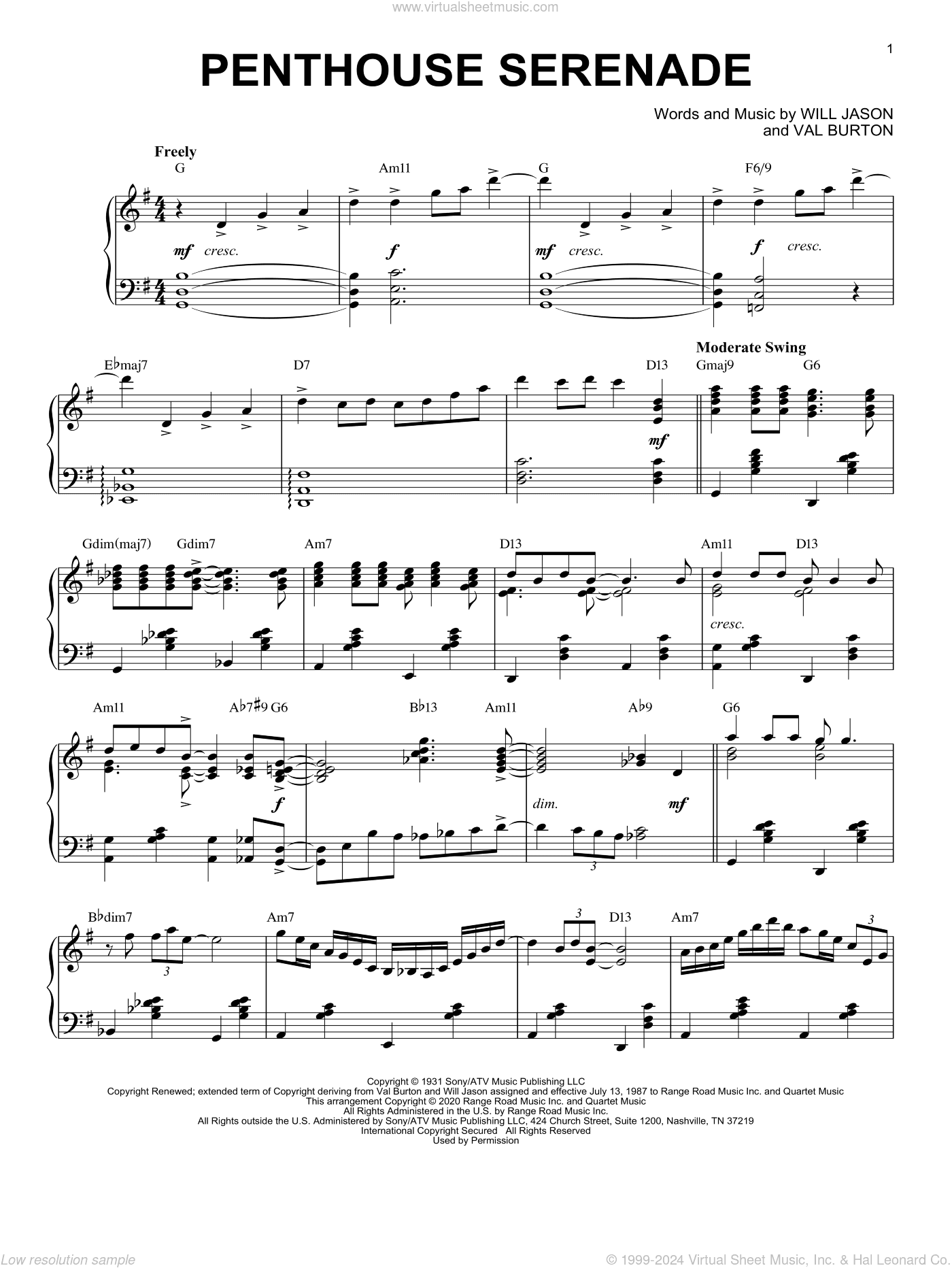 Penthouse Serenade [Jazz version] (arr. Brent Edstrom)