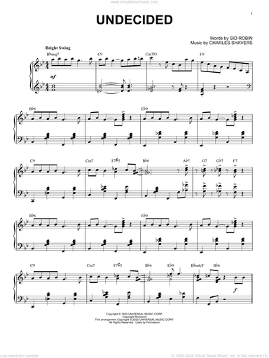 Undecided [Jazz version] (arr. Brent Edstrom)