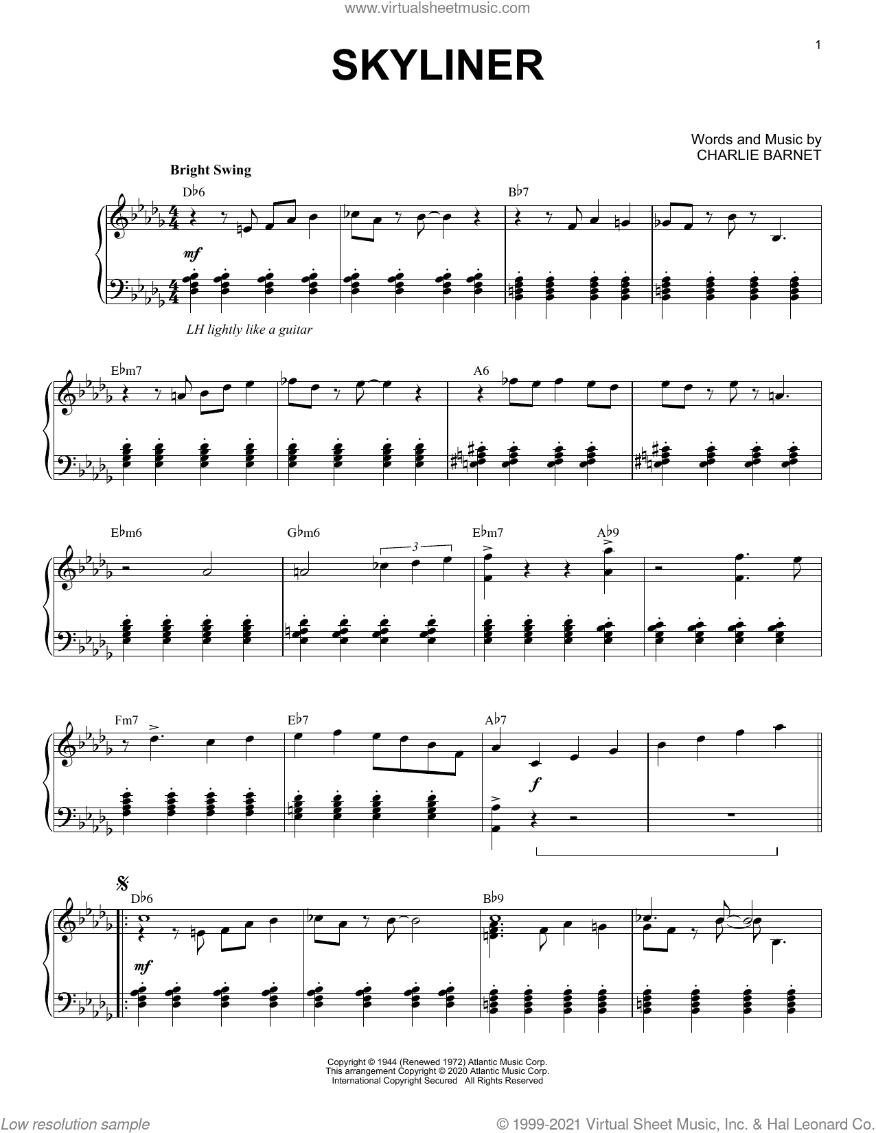 Skyliner [Jazz version] (arr. Brent Edstrom)