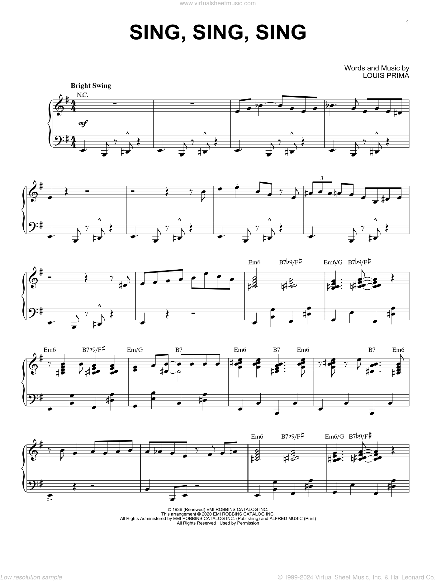 Sing, Sing, Sing [Jazz version] (arr. Brent Edstrom)
