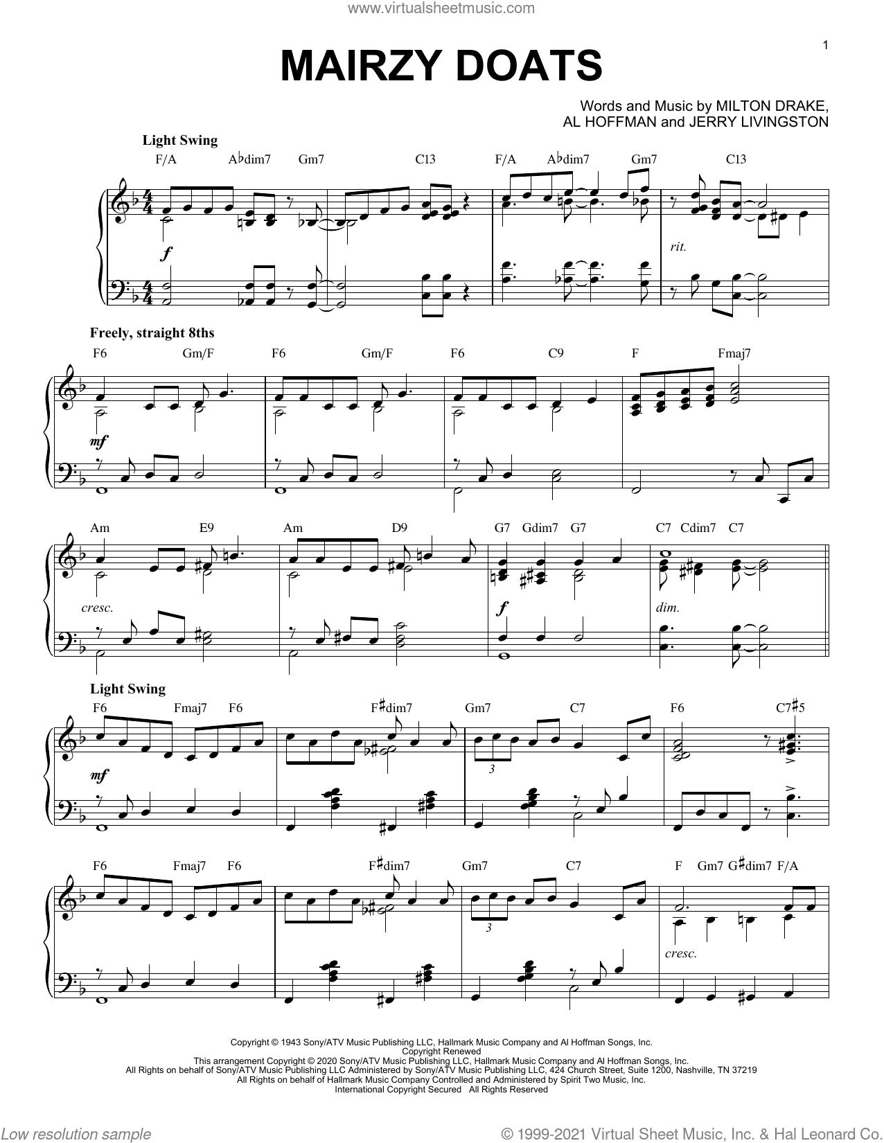 Mairzy Doats [Jazz version] (arr. Brent Edstrom)