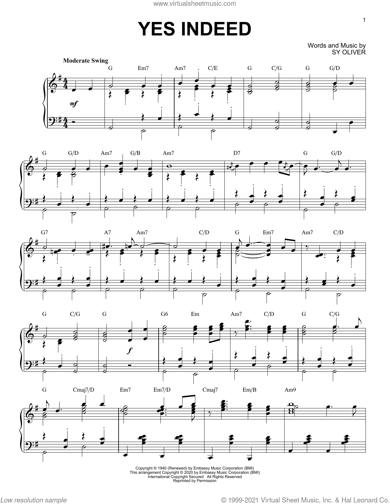 Yes Indeed [Jazz version] (arr. Brent Edstrom)
