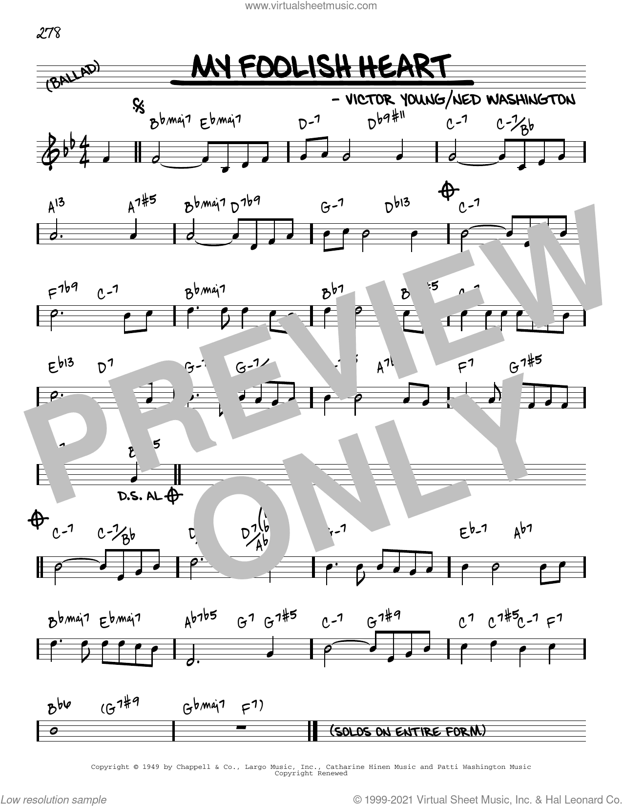 My Foolish Heart [Reharmonized version] (arr. Jack Grassel)