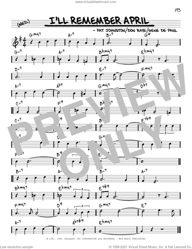 I'll Remember April [Reharmonized version] (arr. Jack Grassel)