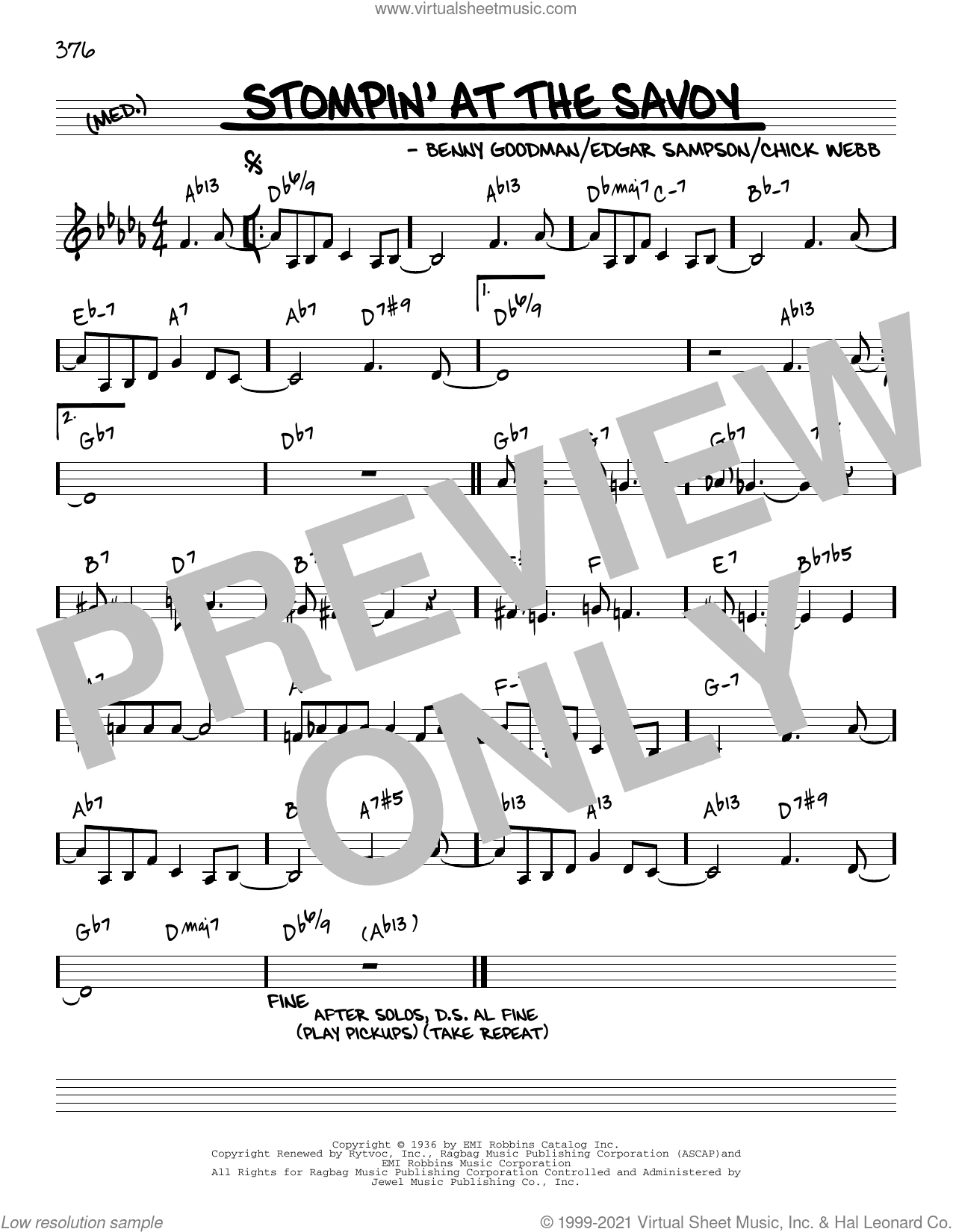 Stompin' At The Savoy [Reharmonized version] (arr. Jack Grassel)