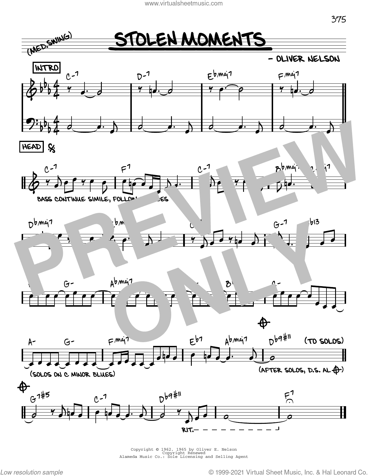 Stolen Moments [Reharmonized version] (arr. Jack Grassel)