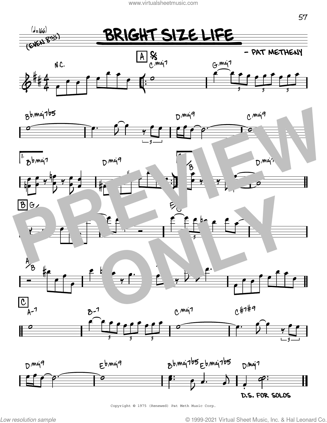 Bright Size Life [Reharmonized version] (arr. Jack Grassel)
