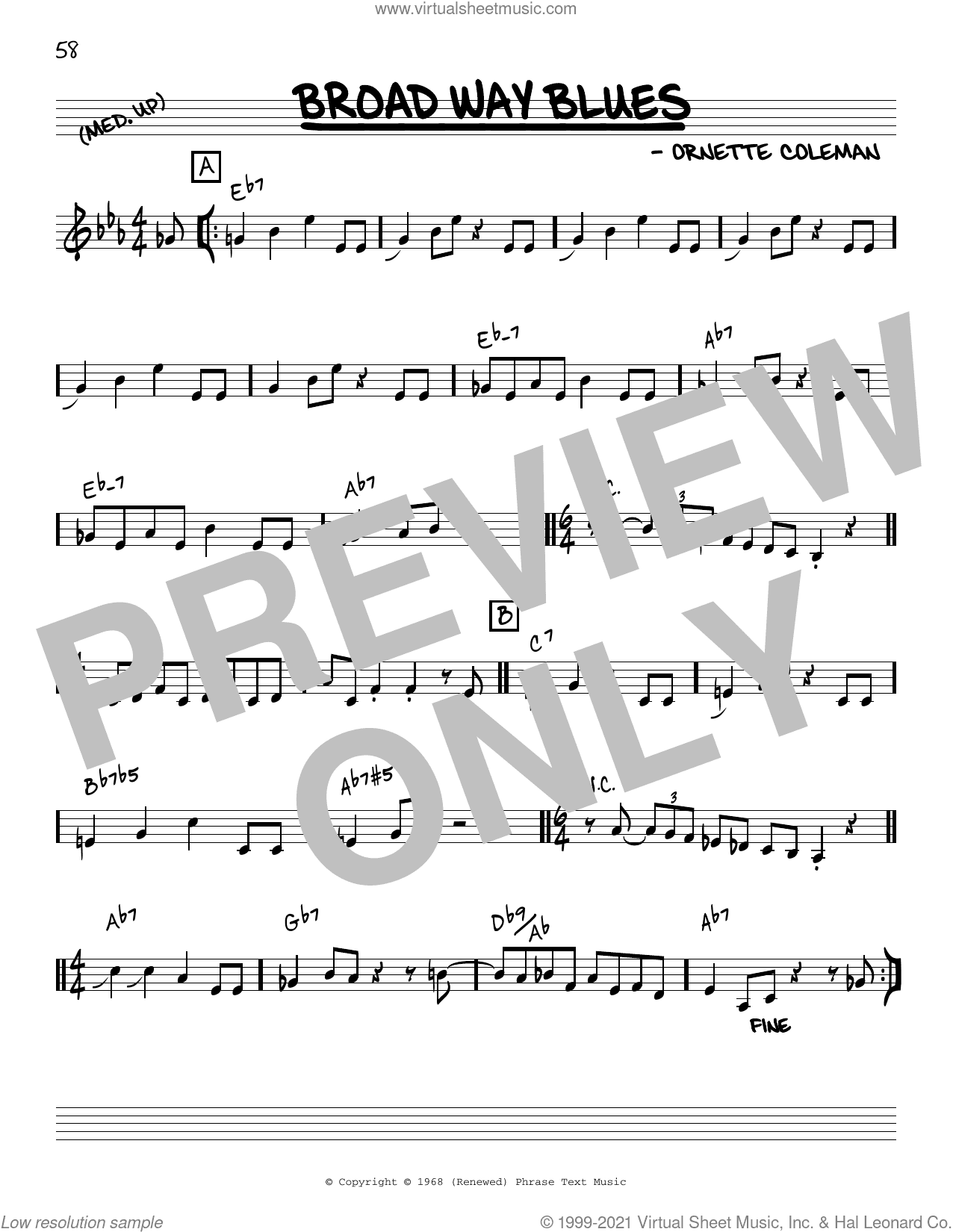 Broad Way Blues [Reharmonized version] (arr. Jack Grassel)