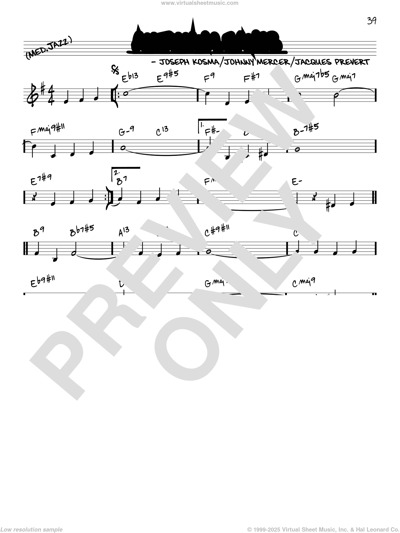 Autumn Leaves [Reharmonized version] (arr. Jack Grassel)