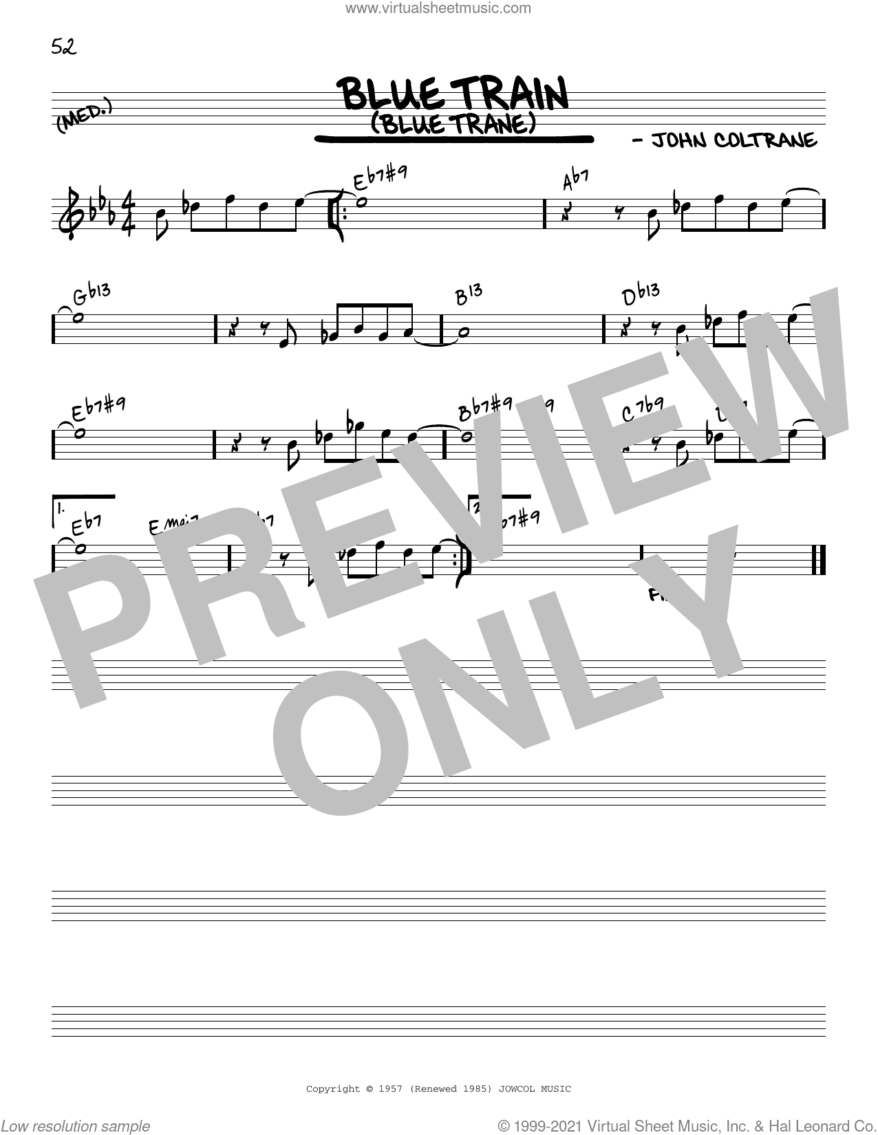 Blue Train (Blue Trane) [Reharmonized version] (arr. Jack Grassel)