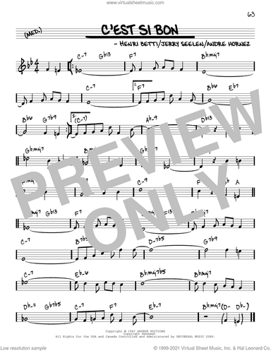 C'est Si Bon [Reharmonized version] (arr. Jack Grassel)