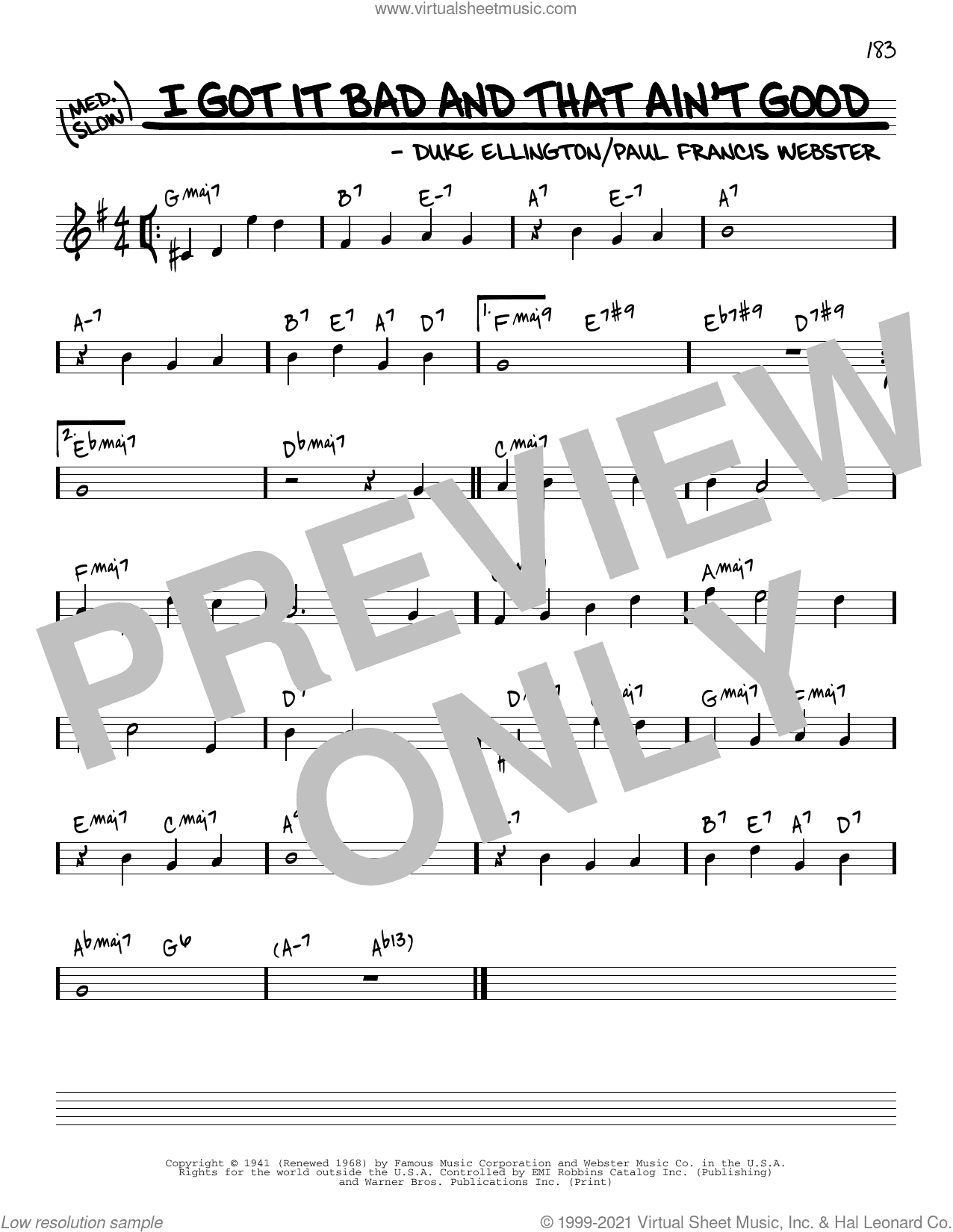 I Got It Bad And That Ain't Good [Reharmonized version] (arr. Jack Grassel)