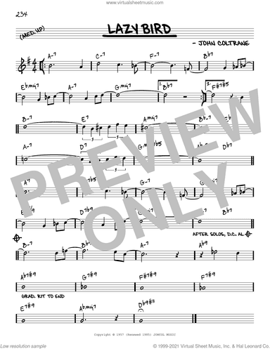 Lazy Bird [Reharmonized version] (arr. Jack Grassel)