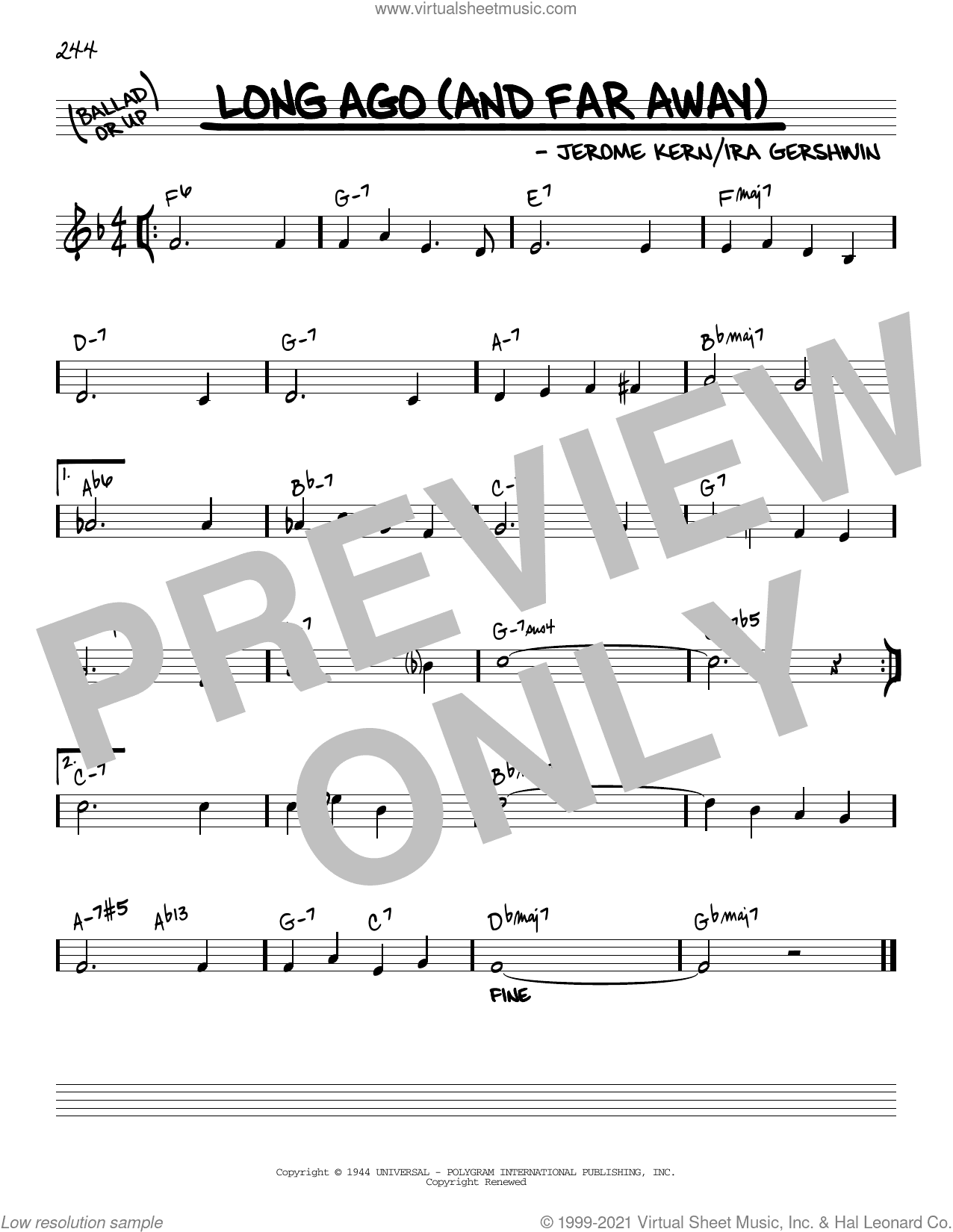 Long Ago (And Far Away) [Reharmonized version] (arr. Jack Grassel)