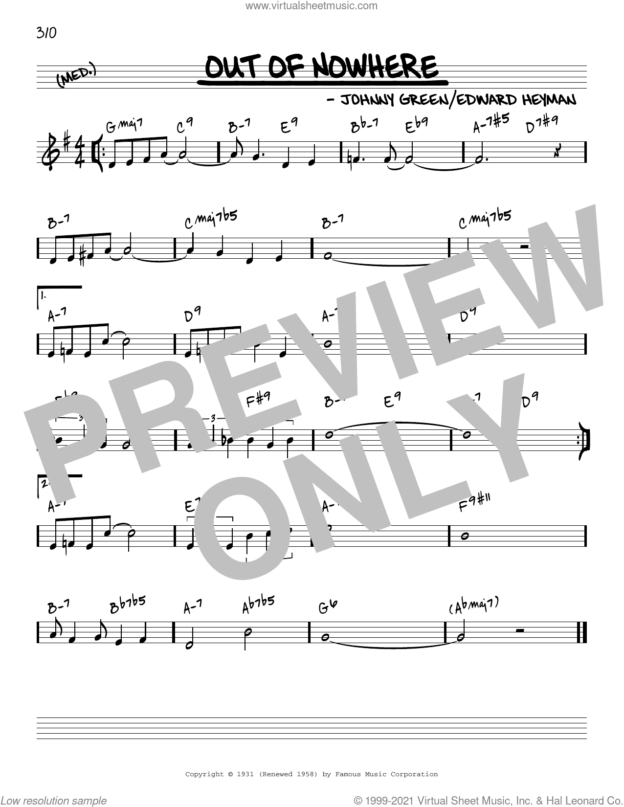 Out Of Nowhere [Reharmonized version] (arr. Jack Grassel)