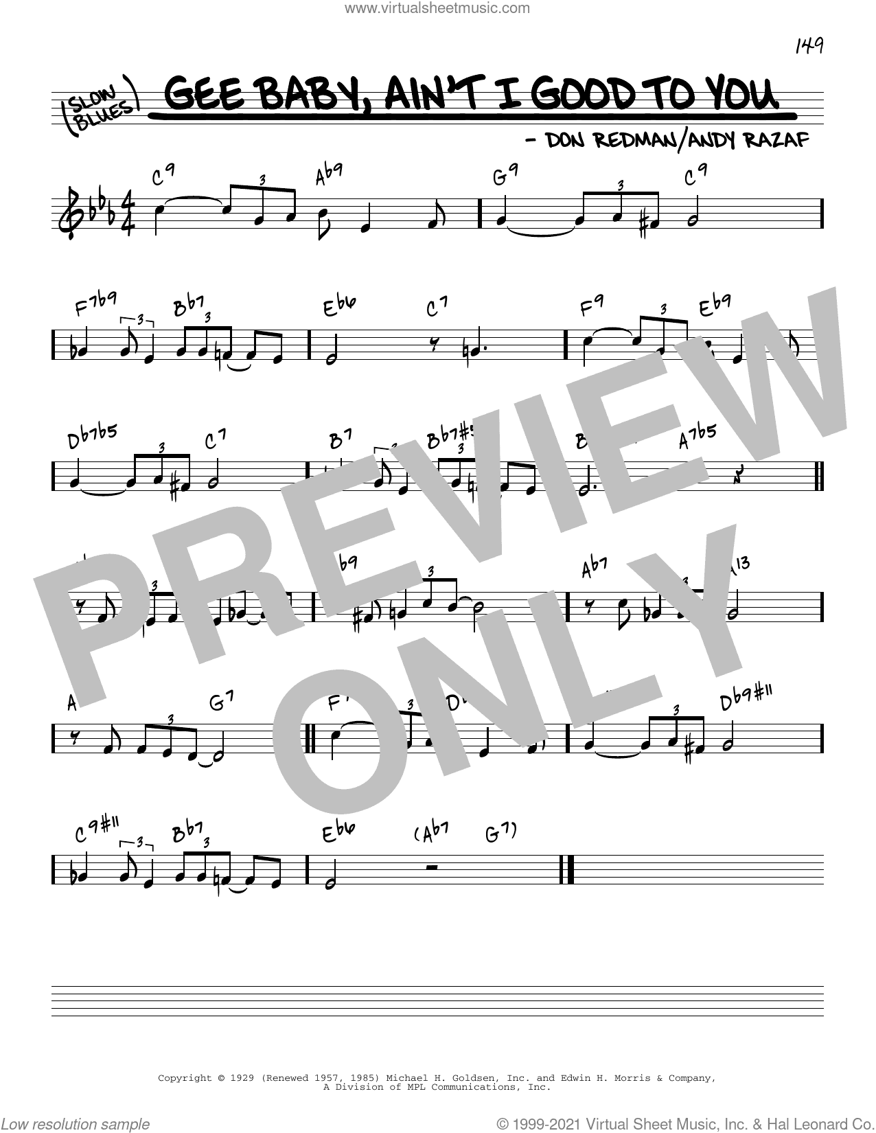 Gee Baby, Ain't I Good To You [Reharmonized version] (arr. Jack Grassel)