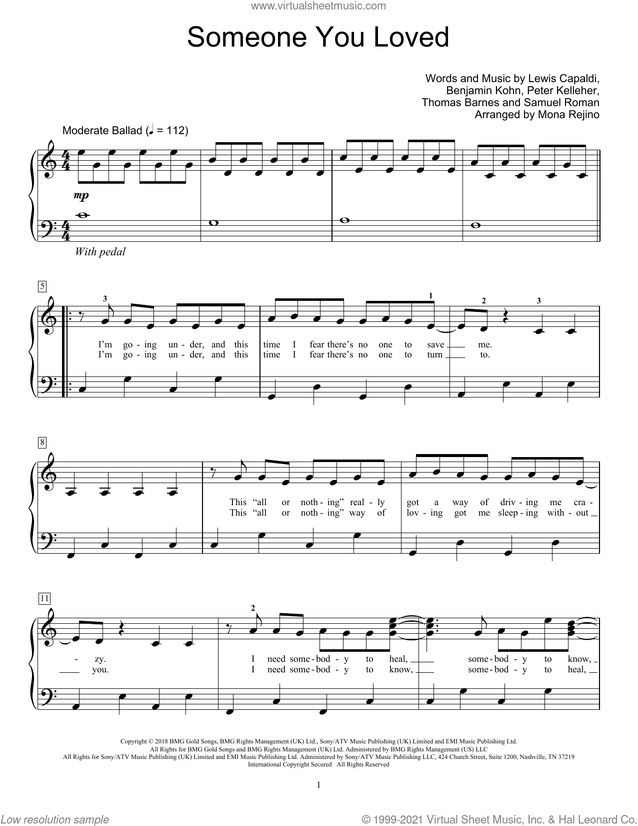 Someone You Loved (arr. Mona Rejino)