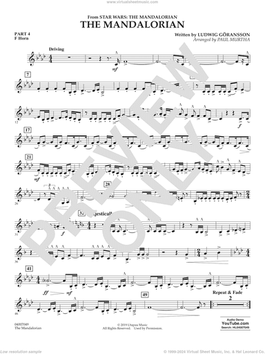 The Mandalorian (from Star Wars: The Mandalorian) (arr Paul Murtha)